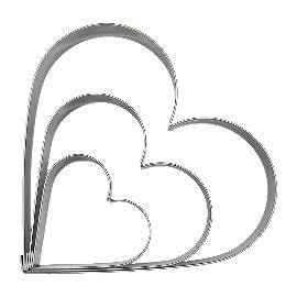Artikelbild für Ausstecher-Set 3-tlg., Edelstahl »Herz« 110 / 80 / 50 mm