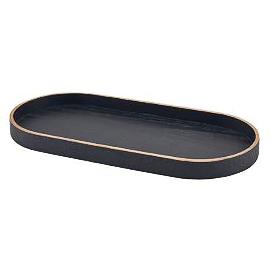 Artikelbild für GENWARE Serviertablett Holz, schwarz, oval, Länge: 350 mm, Breite: 165 mm