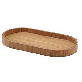 Artikelbild für GENWARE Serviertablett Holz, braun, oval, Länge: 230 mm, Breite: 110 mm