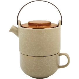 Artikelbild für BREDEMEIJER »Umea« Teeset Keramik/Holz, Inhalt: 0,50 Liter, Höhe: 210 mm, grau