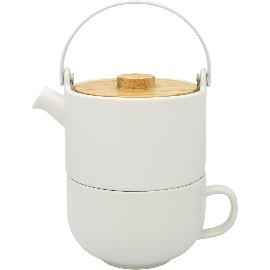 Artikelbild für BREDEMEIJER »Umea« Teeset Keramik/Holz, Inhalt: 0,50 Liter, Höhe: 210 mm, weiß