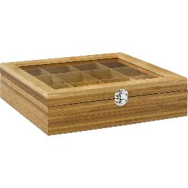 Artikelbild für BREDEMEIJER  Teebox 12 Fächer, Sichtfenster, Bambus, Höhe: 78 mm, Länge: 285 mm