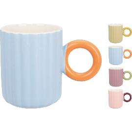 Artikelbild für Kaffeebecher Ringgriff, sortiert, Inhalt: 0,37 Liter, Höhe: 100 mm, ø: 80 mm