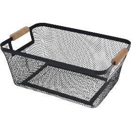 Artikelbild für Korb mit Holzgriffen, Höhe: 133 mm, Länge: 330 mm, Breite: 225 mm