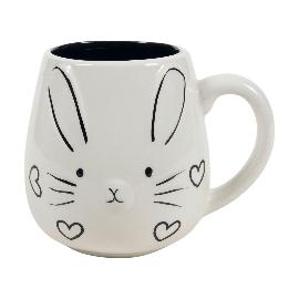 Artikelbild für Kaffeebecher Hasengesicht, schwarz/weiss, Inhalt: 0,45 Liter