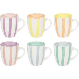 Artikelbild für Kaffeebecher Streifen, pastell, sortiert, Inhalt: 0,34 Liter