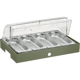 Artikelbild für PINTINOX »Caleido« Kühlvitrine m. Haube inkl . 4 Behältern GN 1/1, salvia