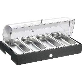 Artikelbild für PINTINOX »Caleido« Kühlvitrine m. Haube inkl . 4 Behältern GN 1/1, carbone