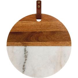 Artikelbild für BREDEMEIJER »Thor« Servierbrett Marmor/Holz, ø: 350 mm