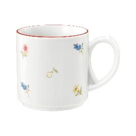 Artikelbild für SELTMANN »Community« Becher mit Henkel, rot, Streublumen, Linie