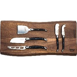 Artikelbild für LAGUIOLE »Premium Line« Käsemesser-Set 5-tlg., schwarz mit Servierbrett Akazie