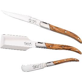 Artikelbild für LAGUIOLE »Luxury Line« Wurst-/Pasteten-/Buttermesser-Set Olivenholz