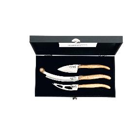 Artikelbild für LAGUIOLE »Luxury Line« Käsemesser-Set V2 3-tlg., Eichenholz, stonewash