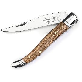 Artikelbild für LAGUIOLE »Luxury Line« Taschenmesser mit Wetzstahl und Lederetui, Zebranoholz