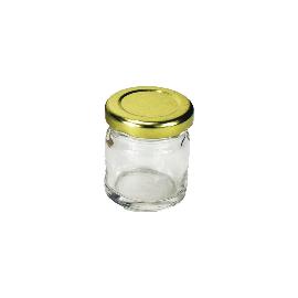 Artikelbild für Vorratsglas 8 tlg., rund, klar, mit golden Deckel, Inhalt: 0,041 Liter