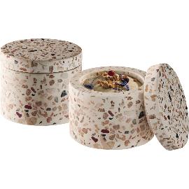 Artikelbild für APS »Terrazzo« Dose 2er-Set, Inhalt: 0,04 Liter, Höhe: 50 mm, terrazzo look