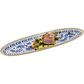Artikelbild für APS »Floryn« GN-Tablett, 2/4, Länge: 525 mm, Breite: 165 mm, blau/weiß/beige