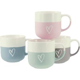 Artikelbild für »Hearts« Becher mit Henkel, sortiert, Inhalt: 0,35 Liter, Höhe: 90 mm, ø: 90 mm