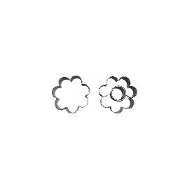 Artikelbild für Ausstecher 2-tlg., »Blume/Kreis + Blume« Edelstahl, Höhe: 15 mm, ø: 40 mm
