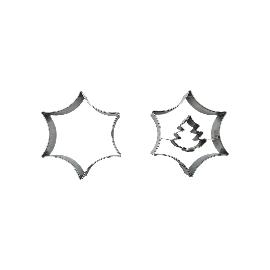 Artikelbild für Ausstecher 2-tlg., »Stern/Tanne + Stern« Edelstahl, Länge: 46 mm, Breite: 54 mm