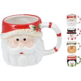 Artikelbild für Becher Weihnachtsgesicht sortiert, Keramik