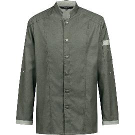 Artikelbild für GREIFF Herren-Kochjacke im Bikerstyle Denimoptik olive