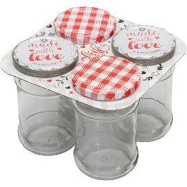 Artikelbild für Vorratsglas 4-tlg., »made with love« färbig sortiert, Inhalt: 0,315 Liter, TO 66