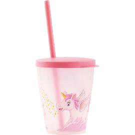 Artikelbild für Trinkbecher mit Strohhalm, Inhalt: 0,385 Liter, Höhe: 104 mm, ø: 84 mm, Einhorn