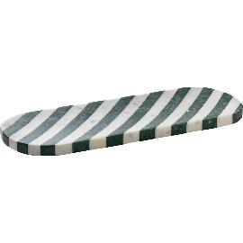 Artikelbild für PLAYGROUND »Marble« Platte oval, Länge: 320 mm, Breite: 120 mm, white/green