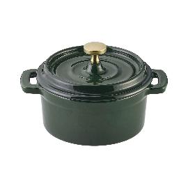 Artikelbild für PLAYGROUND »Cast Iron« Cocotte emailliert, mit Deckel, Inhalt: 0,26 Liter, green